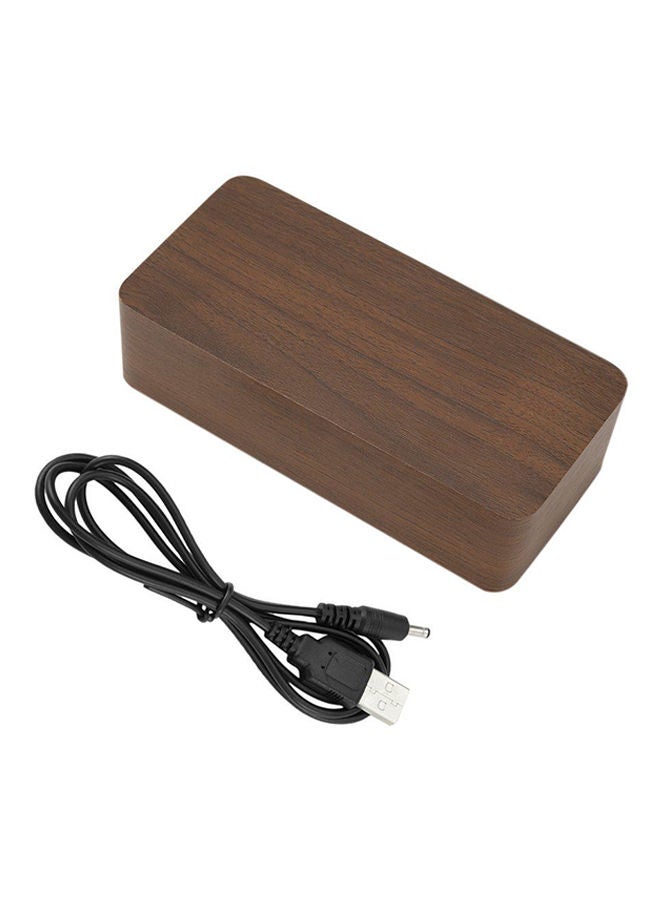 NIBEMINENT LED Digital Alarm Clock With Calendar Thermometer Brown - Image 1