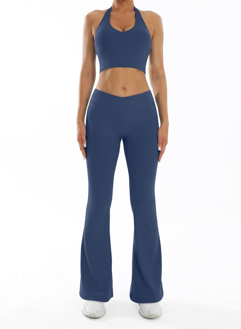 general Women 2PCS Sportswear Gym Workout Clothes Yoga Sets Sport Bra Push Up Flared Leggings Fitness Suits - Image 1