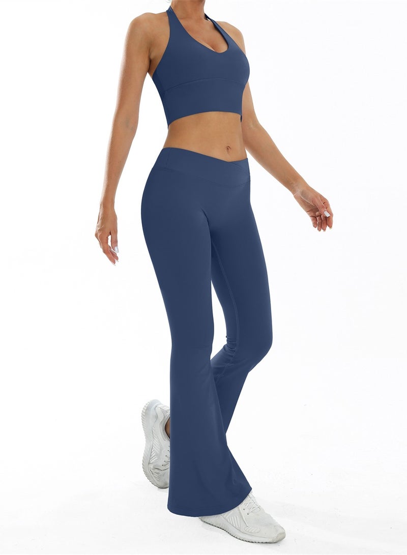 general Women 2PCS Sportswear Gym Workout Clothes Yoga Sets Sport Bra Push Up Flared Leggings Fitness Suits - Image 2