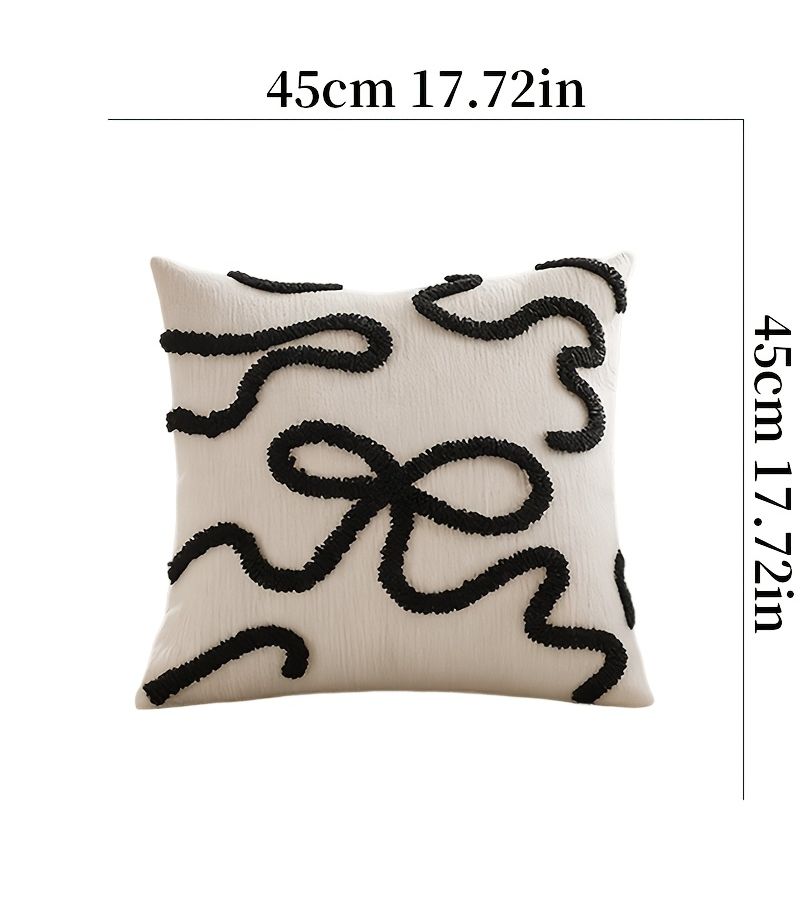 وسادة منقوشة بكمان بيج 45x45 سم ديكور عصري بسيط بأسلوب رجعي لغرفة الجلوس أو النوم - Image 3