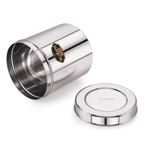 SG CRAFTS Stainless Steel Vertical Canisters/Ubha Dabba/Storage Containers/Deep Dabba. (700 ml) - Image 4