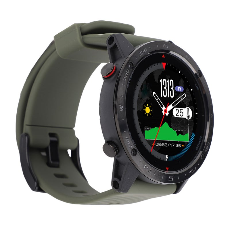 Round Smart Watch: 50M Waterproof, Depth Sensor, Long Battery Life - Ti Alloy Casing Silicone Strap Smartwatch for Men’s Diving Swimming Outdoor Workouts - Image 4