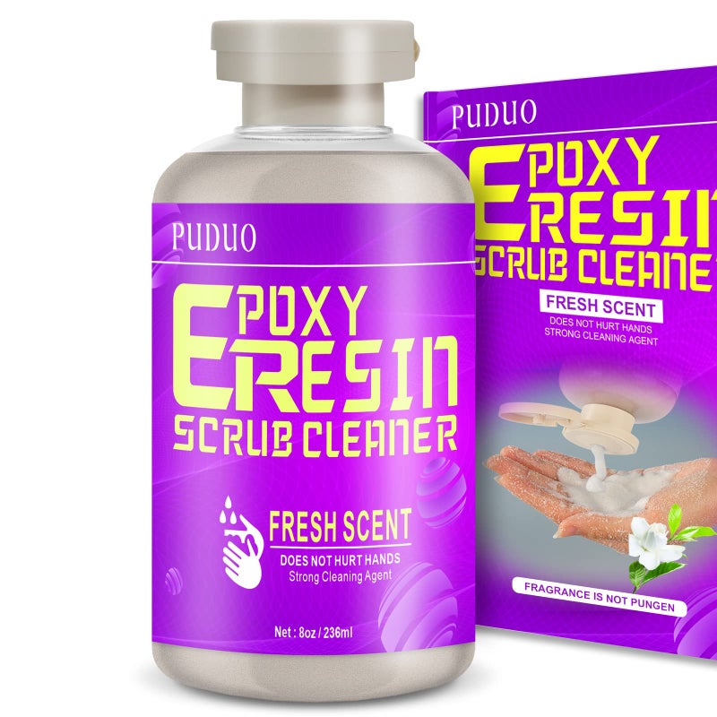 Puduo Resin Cleaner Water Softener Epoxy Resin Remover Resin Remover Tools Cleaner for Epoxy Resin UV Resin Resin Molds 8 OZ Epoxy Hand Scrub CleanerHand Soap 8 OZ