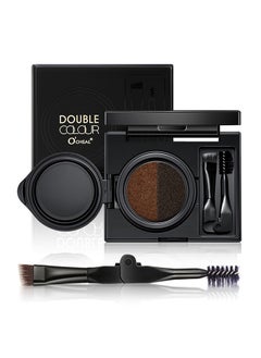 OCHEAL Double Colour-Air Cushion Eyebrow Cream, 2 Color Luxury Brow Powder, Eyebrow Shaping For Full Thick Arches, for Eye Makeup, Shaping and Defining Eyebrows, with Brush  - Image 1