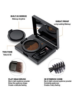 OCHEAL Double Colour-Air Cushion Eyebrow Cream, 2 Color Luxury Brow Powder, Eyebrow Shaping For Full Thick Arches, for Eye Makeup, Shaping and Defining Eyebrows, with Brush  - Image 3