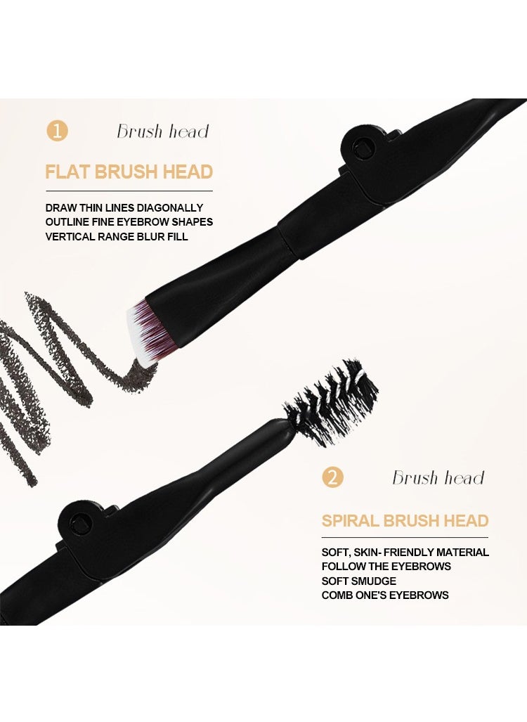 OCHEAL Double Colour-Air Cushion Eyebrow Cream, 2 Color Luxury Brow Powder, Eyebrow Shaping For Full Thick Arches, for Eye Makeup, Shaping and Defining Eyebrows, with Brush  - Image 4