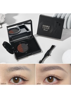 OCHEAL Double Colour-Air Cushion Eyebrow Cream, 2 Color Luxury Brow Powder, Eyebrow Shaping For Full Thick Arches, for Eye Makeup, Shaping and Defining Eyebrows, with Brush  - Image 5
