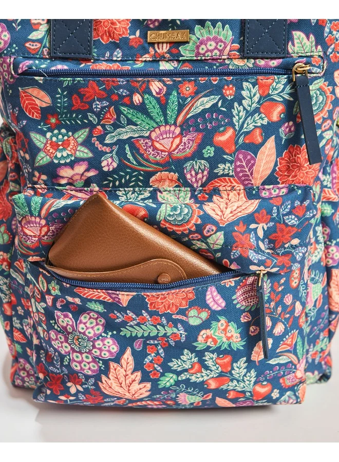 Chumbak Chumbak Explorer Backpack - Batik Bloom, Navy, M, Asian
