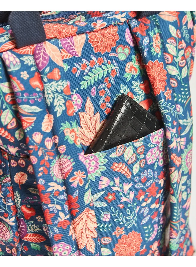 Chumbak Chumbak Explorer Backpack - Batik Bloom, Navy, M, Asian