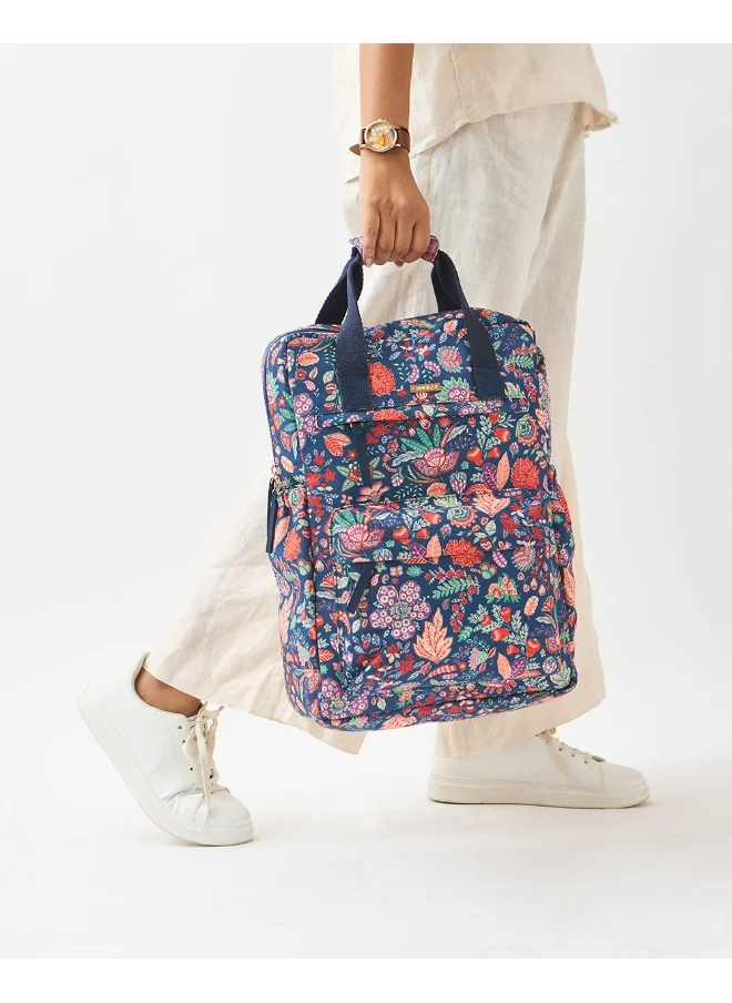 Chumbak Chumbak Explorer Backpack - Batik Bloom, Navy, M, Asian