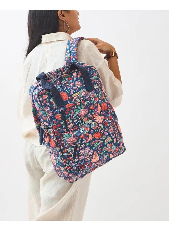 Chumbak Chumbak Explorer Backpack - Batik Bloom, Navy, M, Asian