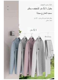 ELIKLIV The 5.1-meter retractable clothesline, stainless steel high-quality structure, care and drying, can be used both indoors and outdoors, is the first choice for hotel apartments, so that indoor and outdoor and hotel apartments can be enjoyed  - Image 4