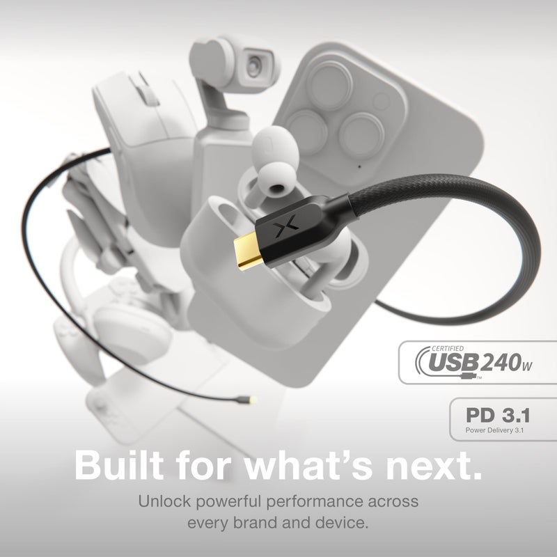 NOCO XGrid XC2: 240W USB-C to USB-C Cable â€“ Type C Fast Charging Cord, USB-IF Certified, Smart E-Marker Chip, 480Mbps Data, UltraFlex Braided Nylon + Silicone Jacket, 6-Foot Durable Design - Image 2
