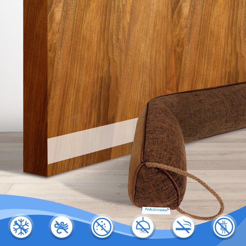 NABOWAN 32" Weighted Under Door Draft Stopper -Triangular Door Draft Blocker with Hook Loops for Easy Install, Save Energy, Home Room Essentials - Image 5