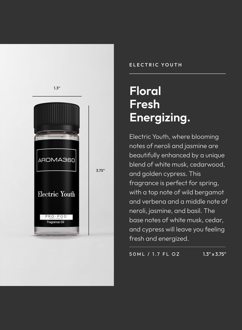 AROMA360 Electric Youth Pro-Pod Oil Blend - Hotel Inspired for Luxury Essential Oil Diffusers - Aromatherapy Scent Diffuser Oil - Wild Bergamot, Neroli, and Cypress  - Image 3