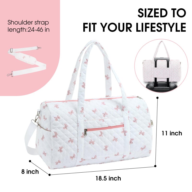honitty Duffle Bag, Gym Bag for Women, Quilted Duffle Bags, Travel Large Capacity Floral Weekender Bags - Image 2