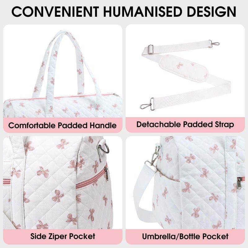honitty Duffle Bag, Gym Bag for Women, Quilted Duffle Bags, Travel Large Capacity Floral Weekender Bags - Image 3