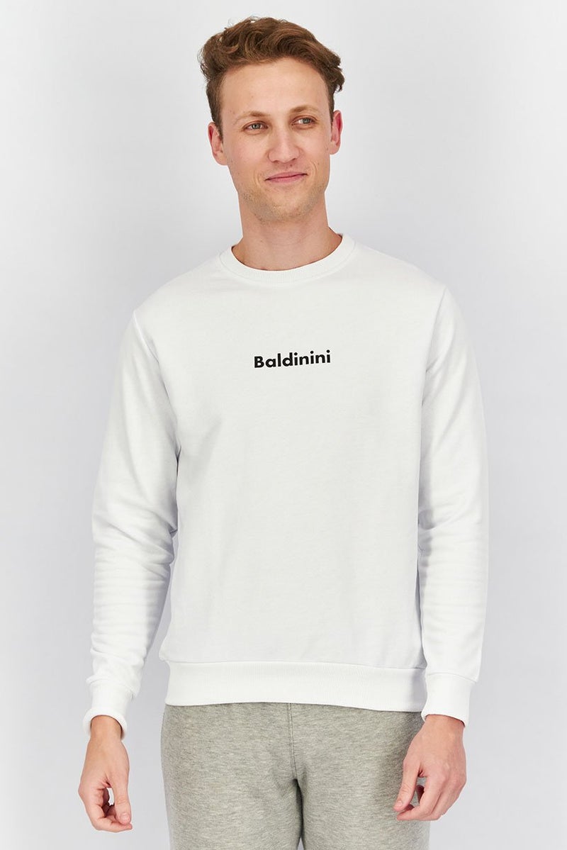 Baldinini Men Crew Neckline Brand Logo Brand Logo Sweatshirt, White - Image 1