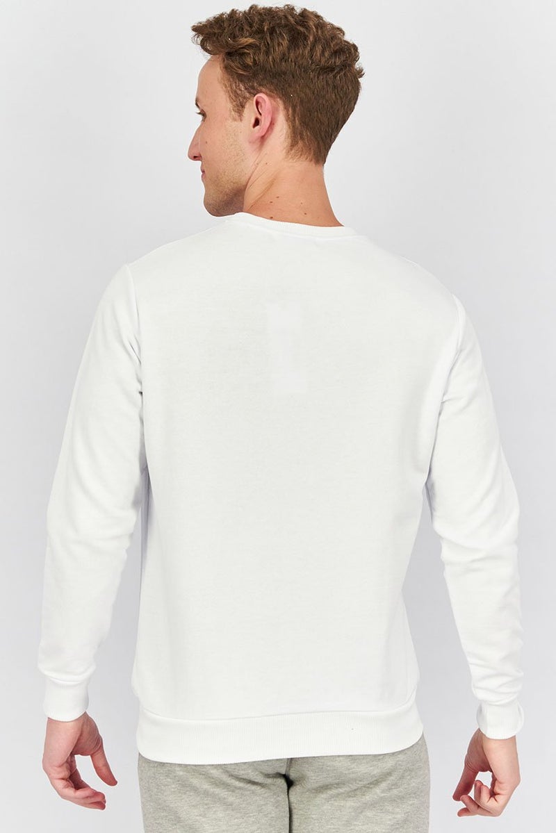 Baldinini Men Crew Neckline Brand Logo Brand Logo Sweatshirt, White - Image 2