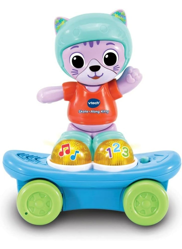 VTech Skate-Along Kitty, Interactive Baby Toy with Lights & Music, Pull Back Gift for Infants 6, 9, 12 months +, English version - Image 1