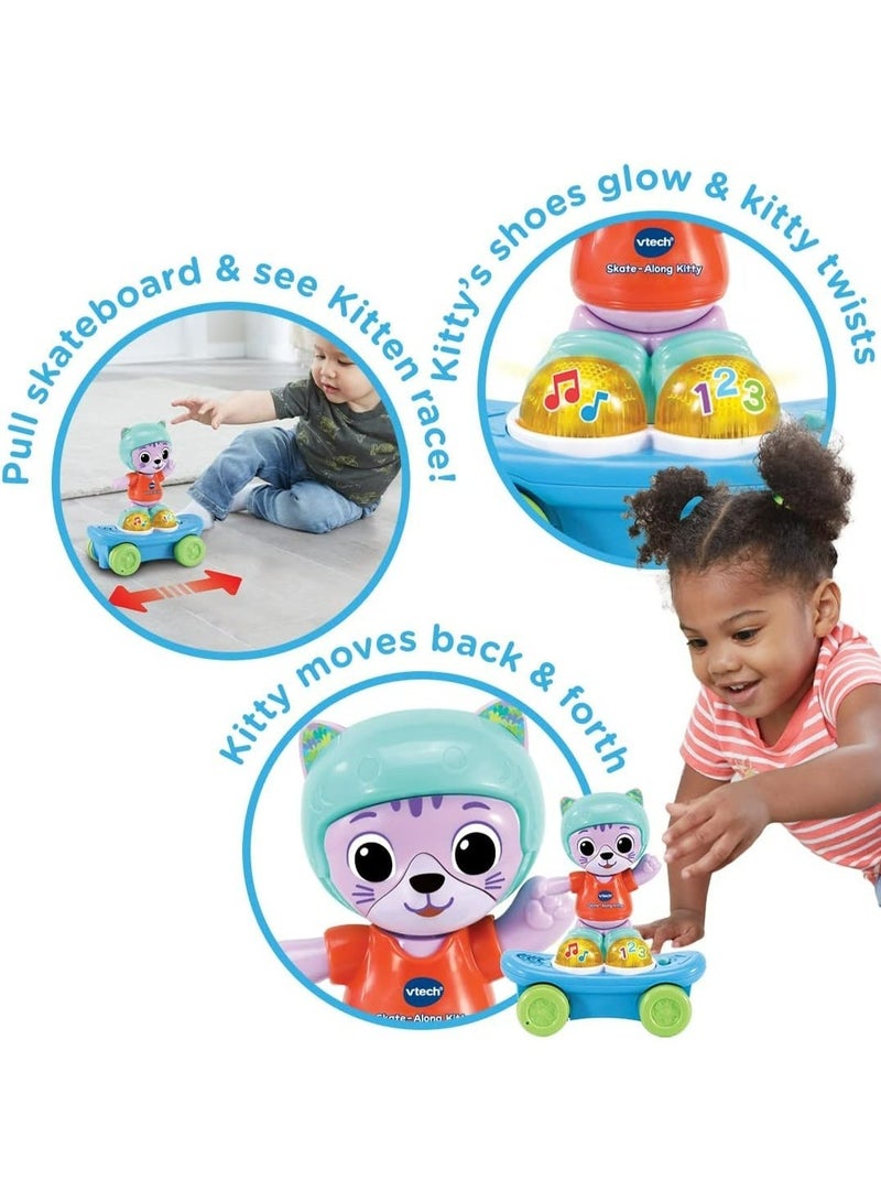 VTech Skate-Along Kitty, Interactive Baby Toy with Lights & Music, Pull Back Gift for Infants 6, 9, 12 months +, English version - Image 5