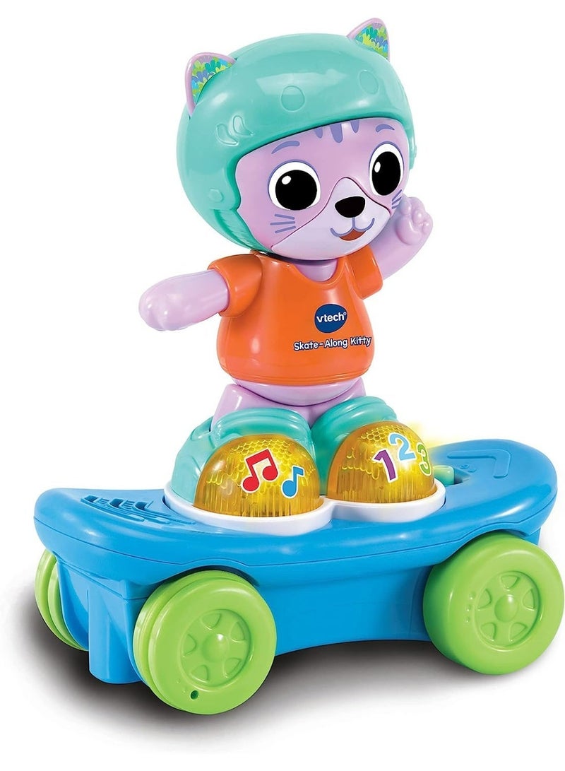 VTech Skate-Along Kitty, Interactive Baby Toy with Lights & Music, Pull Back Gift for Infants 6, 9, 12 months +, English version - Image 4