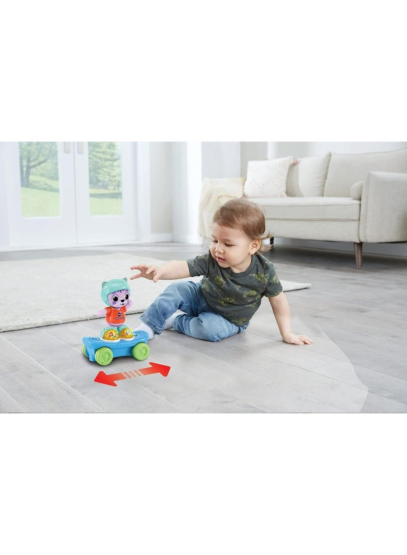 VTech Skate-Along Kitty, Interactive Baby Toy with Lights & Music, Pull Back Gift for Infants 6, 9, 12 months +, English version - Image 3