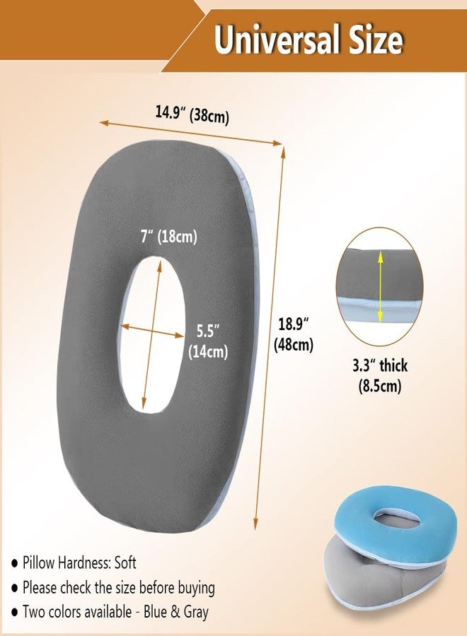 ZNALDP Donut Pillow for Bed Sores Pressure Ulcer Relief Seat Cushion Butt Pillows for Sitting After BBL Hip Surgery Postpartum Medical Ring Cushion for Tailbone Pain Hemorrhoid Pillow Doughnut Pad (Grey) - Image 5