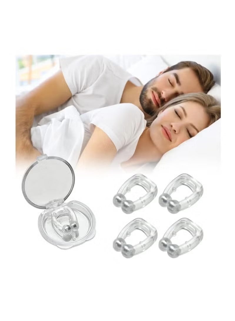 Magnetic Anti Snoring Nose Clips 4 Piece Anti Snoring Device For Preventing Snoring and Improving Sleep - Image 1