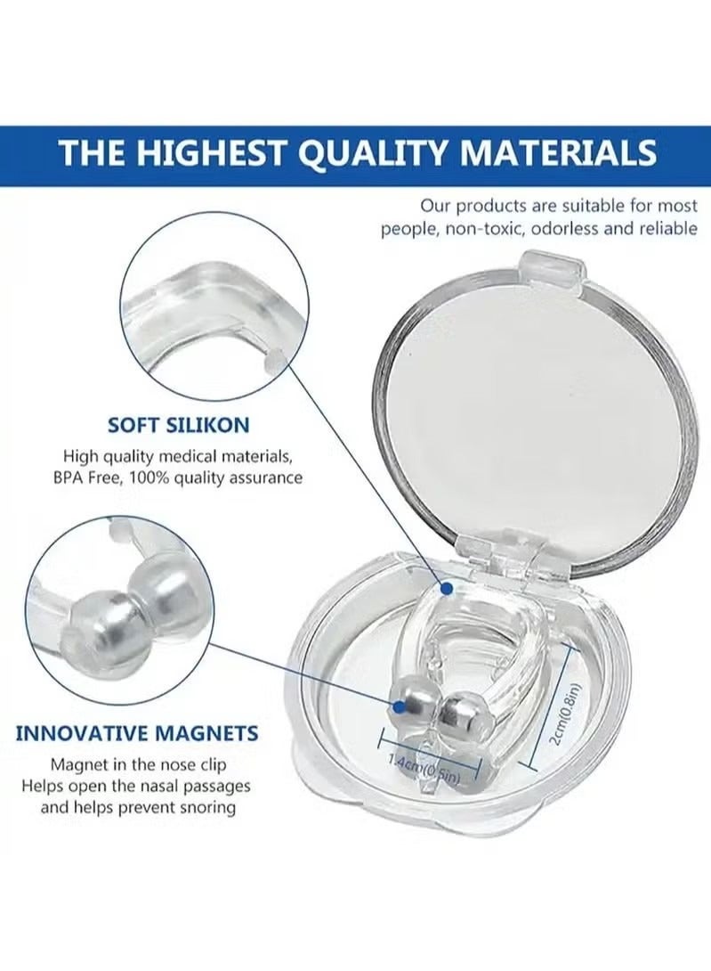 Magnetic Anti Snoring Nose Clips 4 Piece Anti Snoring Device For Preventing Snoring and Improving Sleep - Image 3