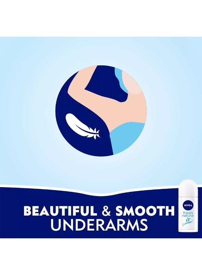 NIVEA Fresh Natural Deo Roll-On, Deodorant for Women, Ocean Extracts, Roll-on 50ml - Image 3