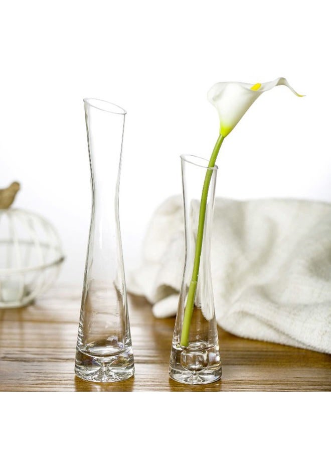 Quupy 20CM Small Flower Vase Tall Thin Narrow Necked Glass Vases Clear Mini Mouth Single Stem Vases for Decorative Home Decor Living Room Office and Centerpieces - Image 5