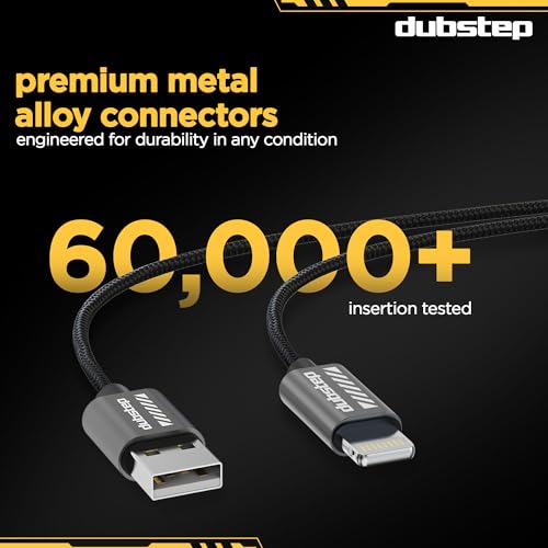 Dubstep Blaze Flash 20W USB-A To Type-L 1.25M Data Fast Charging Nylon Braided Cable with Overheat Protection | 70k Insertion Tested (Grey) - Image 5