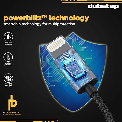 Dubstep Blaze Flash 20W USB-A To Type-L 1.25M Data Fast Charging Nylon Braided Cable with Overheat Protection | 70k Insertion Tested (Grey) - Image 4