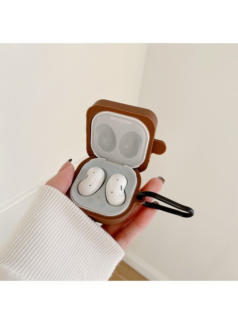 Case Compatible with Samsung Galaxy Buds 2 Case (2021) Galaxy Buds Pro Case (2021) Galaxy Buds Live Buds 2 Pro Cartoon Silicone Full Protective Cute Covers for Girls Women Brown Ice Cream - Image 3