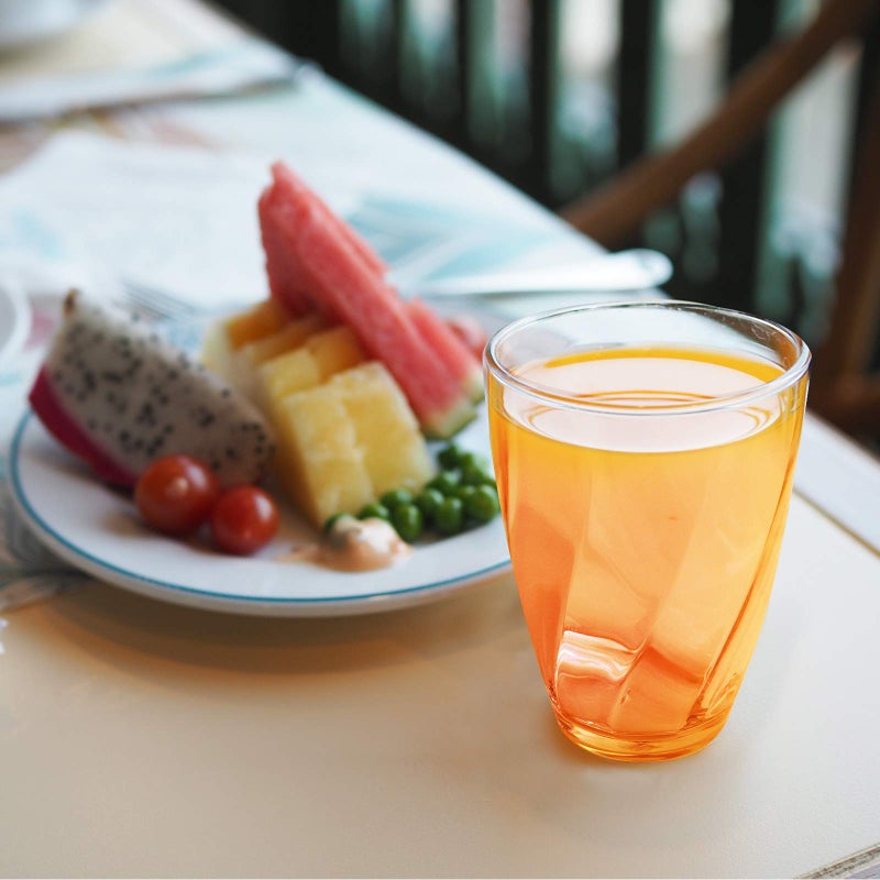 Goldmeet Acrylic Drinking Glasses  Clear 12oz/350ml Plastic Tumblers Set of 4  Stackable Break-Resistant  Dishwasher-Safe for Cold Drinks  Juice  Milk - Image 4