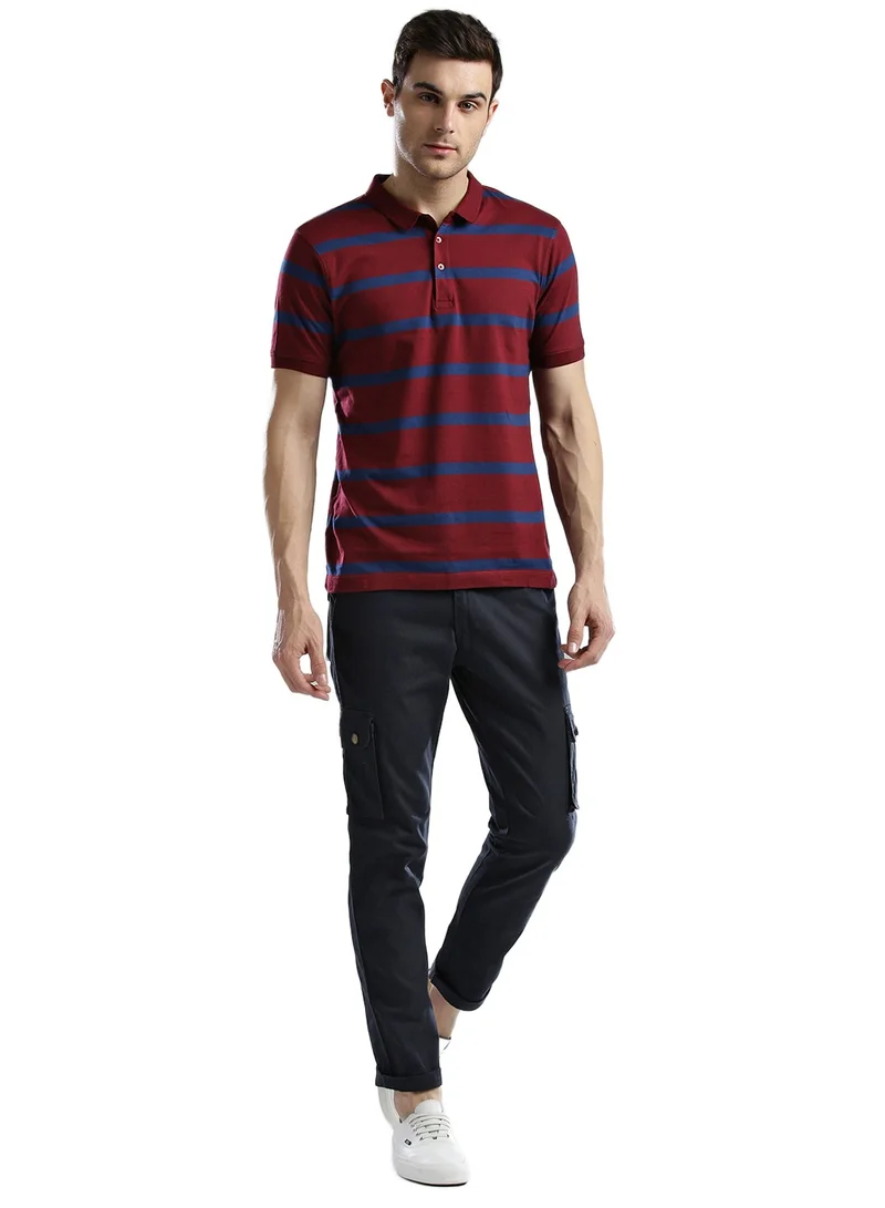 Hubberholme Relaxed Fit Navy Slim Fit Cargo Trousers for Men