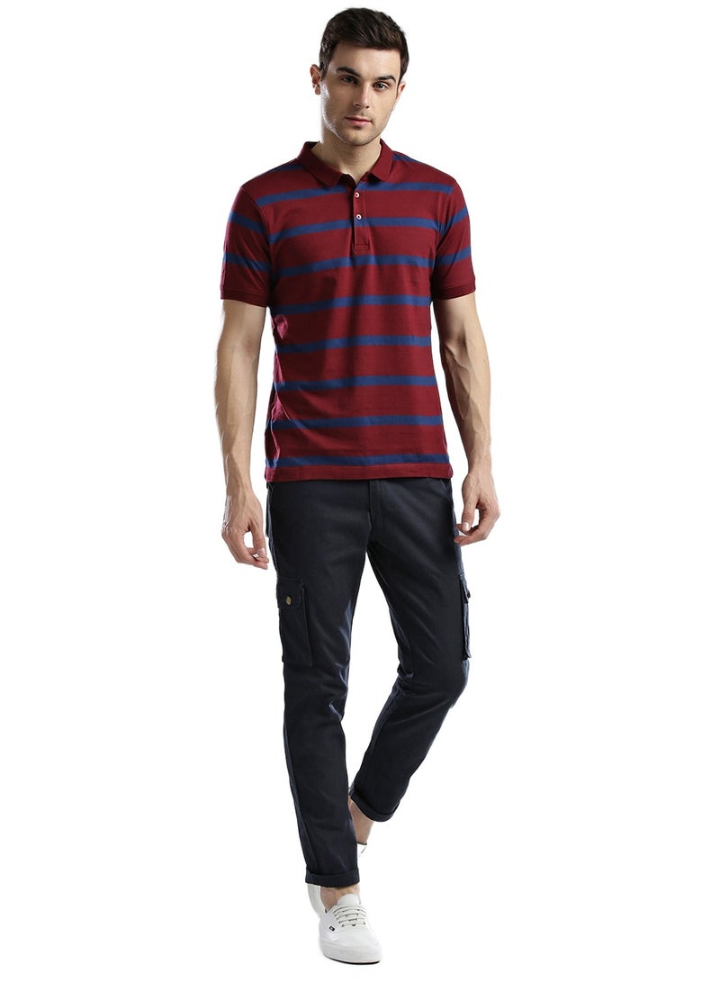 Hubberholme Relaxed Fit Navy Slim Fit Cargo Trousers for Men  - Image 3