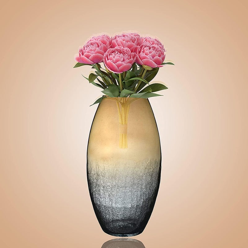 DECENT GLASS Crackle Luster Flower Vase Crackle Luster