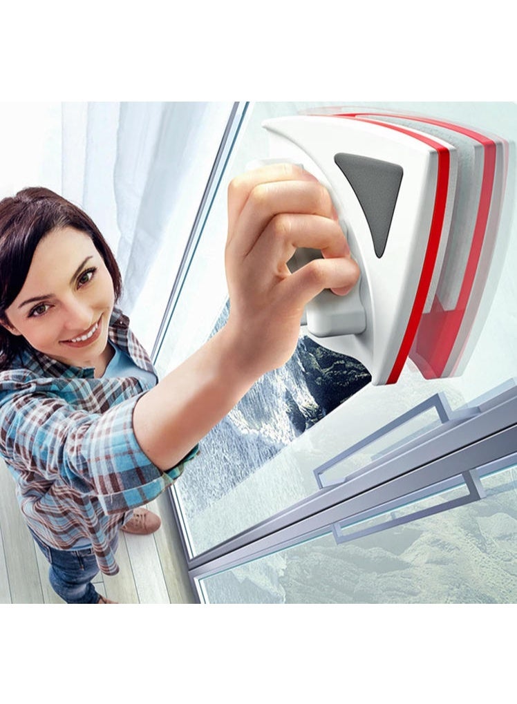 Double-side Magnetic Glass Wiper Window Cleaner Magnetic Glass Cleaning Tool Brush for Double Glazed Window - Image 1