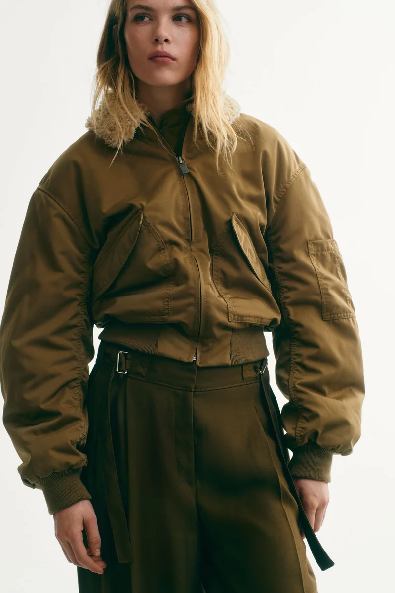 H&M Wide belt-detail trousers