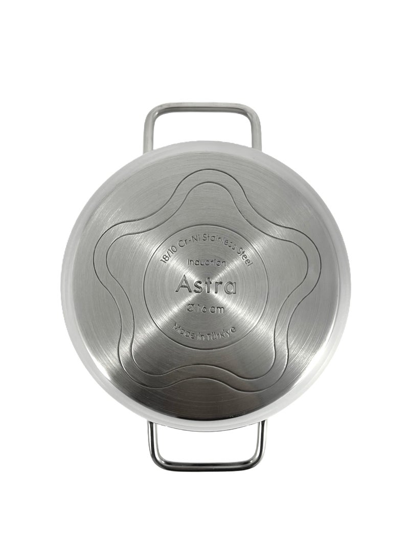 Astra طقم أواني الطهي أسترا بريميوم 9 قطع - ستانلس ستيل 18/10 Cr-Ni - 3 قدر عميقة - 1 قدر منخفض - 1 مقلاة - Image 3