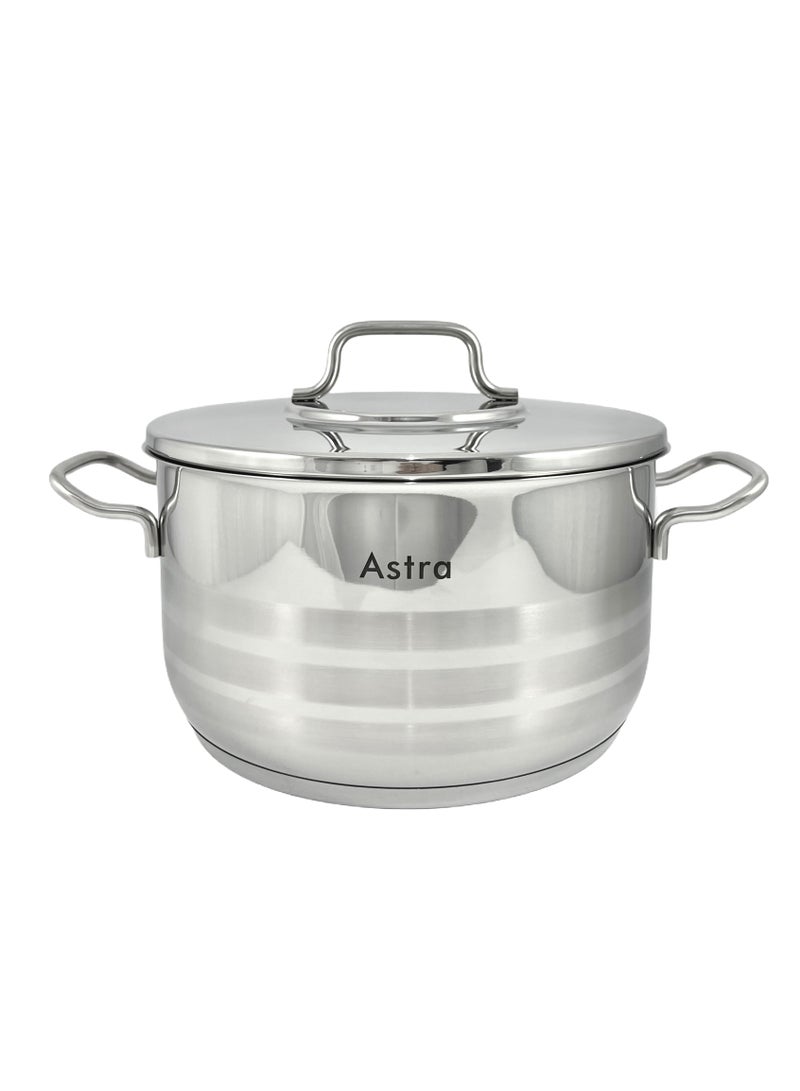 Astra طقم أواني الطهي أسترا بريميوم 9 قطع - ستانلس ستيل 18/10 Cr-Ni - 3 قدر عميقة - 1 قدر منخفض - 1 مقلاة - Image 5