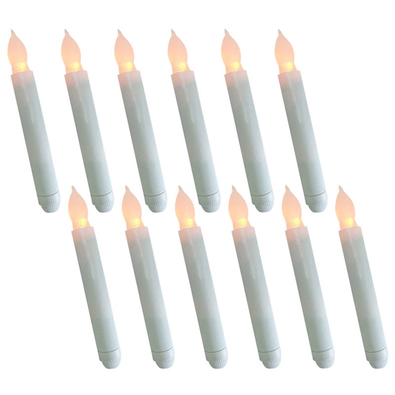 12pcs Flameless Candle Flickering Slim Candles for Home Wedding Decoration Without Battery Warm White Light - Image 5