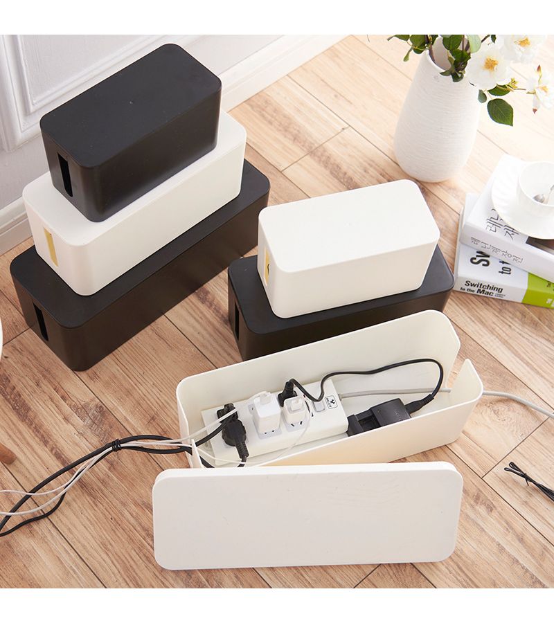 Generic Black Wire Storage Box 23.5 x 12 x 11.5 cm Desktop Cable ...
