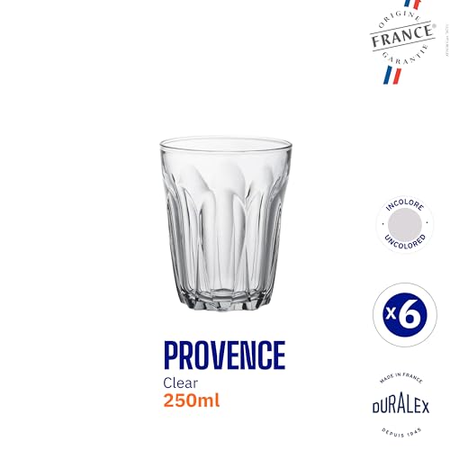 Duralex France Provence Clear Tumbler 250ML, Set of 6 Glasses | 3X Stronger & Durable | Ideal for Hot or Cold Drinks, Tea, Coffee, Juice, Cocktails, Mocktails, Gifting | Tempered Glass - Image 3