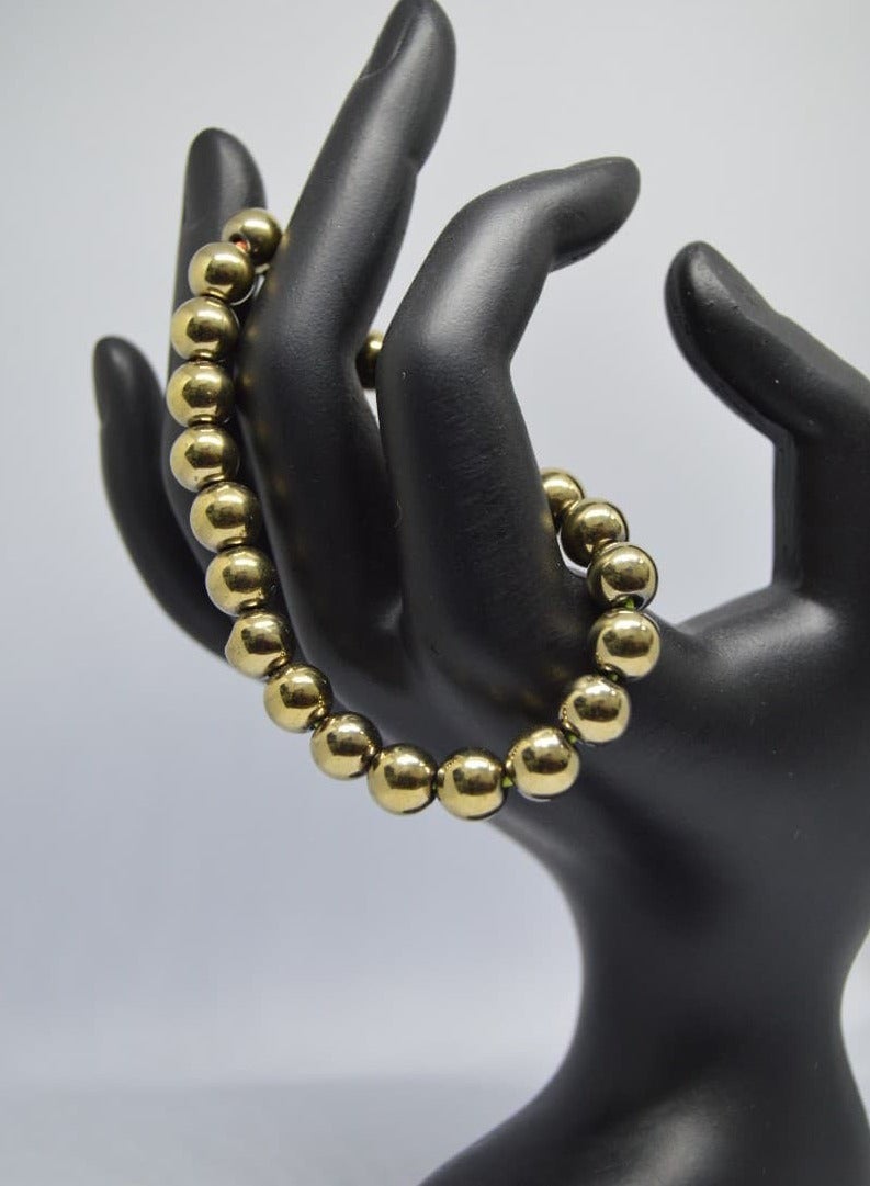 Golden Natural Polished Pyrite Bracelet - Image 1
