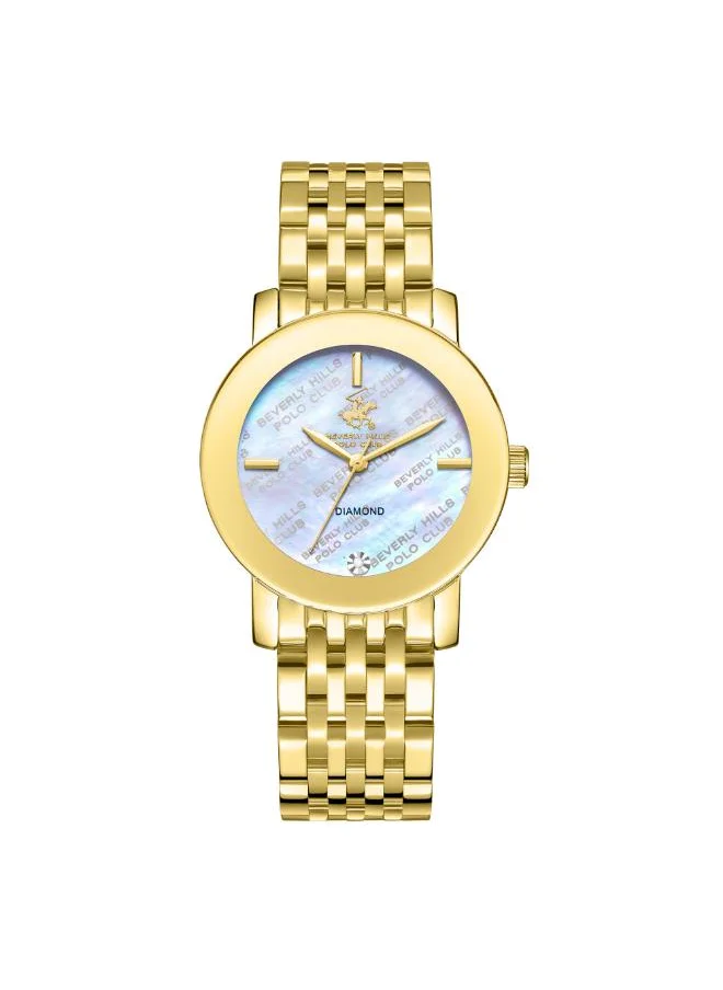 BEVERLY HILLS POLO CLUB BEVERLY HILLS POLO CLUB BP3670C.120 Women's Analog Display Watch & Metal Strap Gold