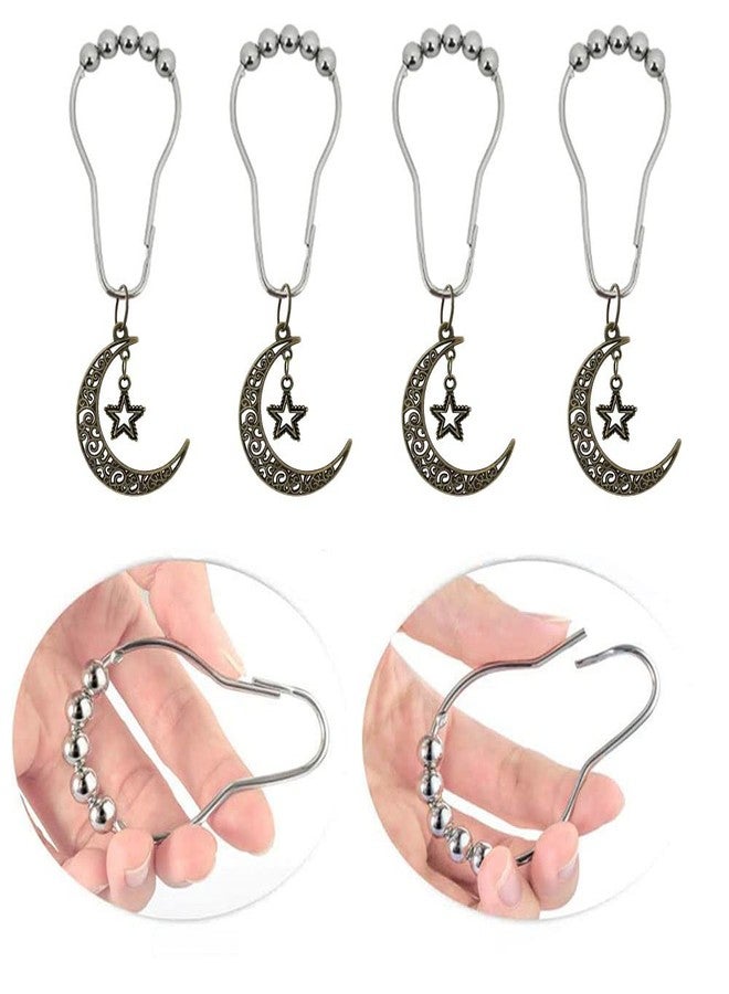 Generic Moon Star Shower Curtain Hooks, Set of 12, Stainless Steel, Shower Curtain Rings, Gothic Series Style Design - Image 3