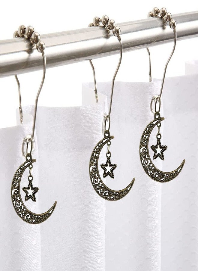 Generic Moon Star Shower Curtain Hooks, Set of 12, Stainless Steel, Shower Curtain Rings, Gothic Series Style Design - Image 4